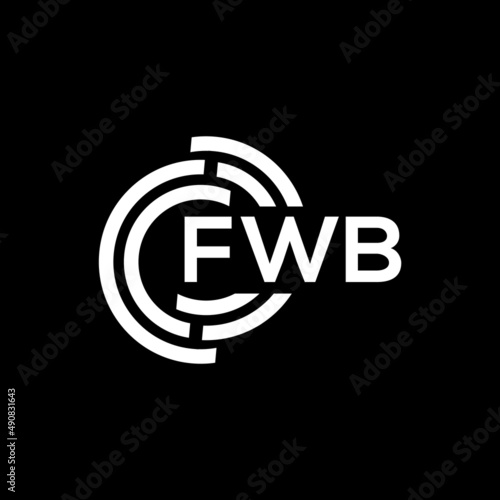 FWB letter logo design on black background. FWB creative initials letter logo concept. FWB letter design. photo