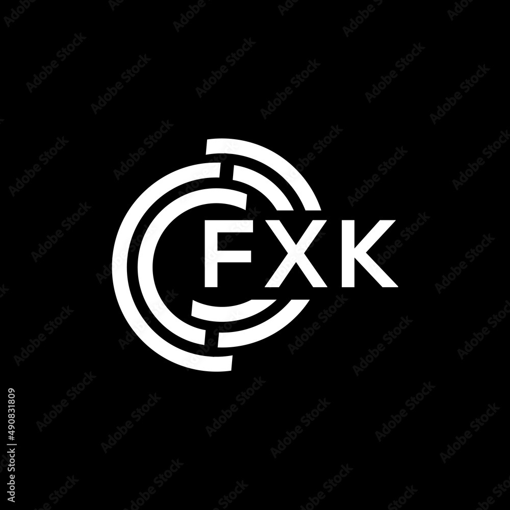 FXK letter logo design on black background. FXK creative initials letter logo concept. FXK letter design. FXK letter logo design on black background. FXK creative initials letter logo concept. FXK letter design.