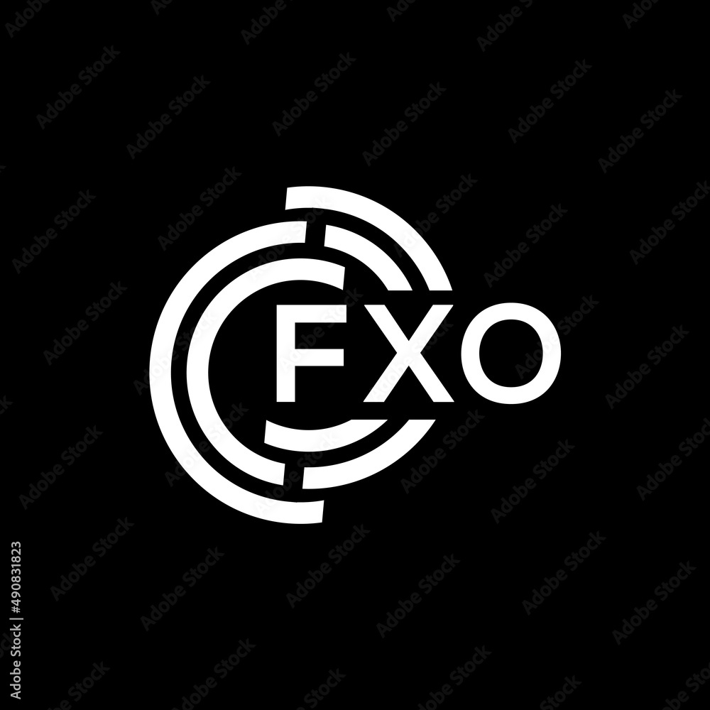 FXO letter logo design on black background. FXO creative initials letter logo concept. FXO letter design. FXO letter logo design on black background. FXO creative initials letter logo concept. FXO letter design.