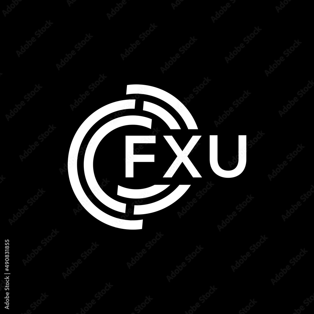 FXU letter logo design on black background. FXU creative initials letter logo concept. FXU letter design. FXU letter logo design on black background. FXU creative initials letter logo concept. FXU letter design.