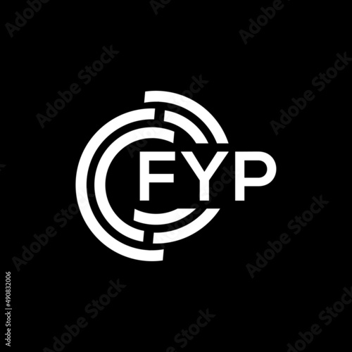 FYP letter logo design on black background. FYP creative initials letter logo concept. FYP letter design. photo
