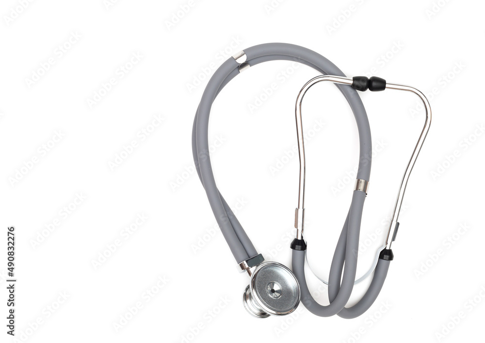 Stethoscope isolated on white background. Place to copy paste. Stethoscope isolated on white background. Place to copy paste.