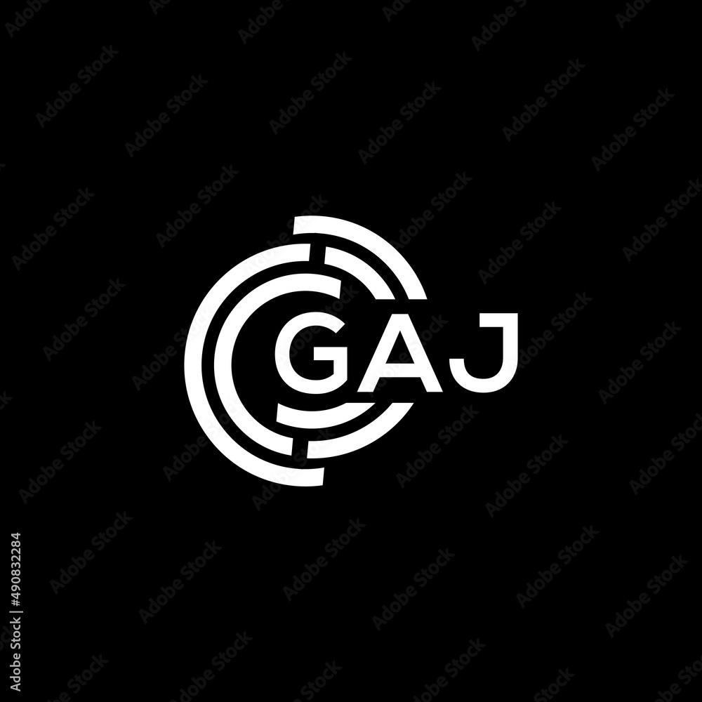 GAJ letter logo design on black background. GAJ creative initials letter logo concept. GAJ letter design. GAJ letter logo design on black background. GAJ creative initials letter logo concept. GAJ letter design.
