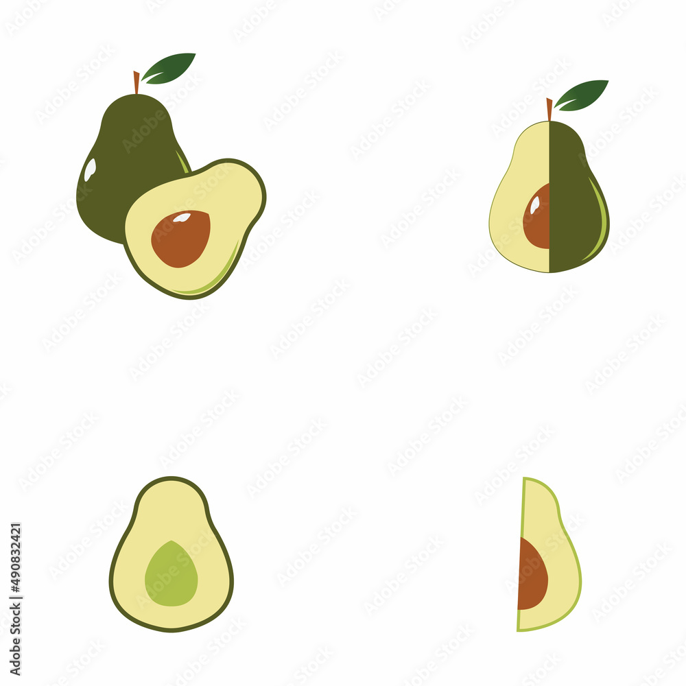 Avocado vector icon template background illustration