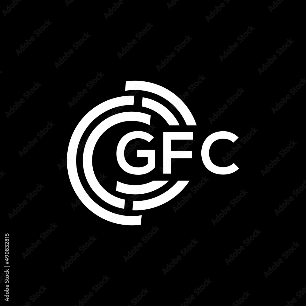 GFC letter logo design on black background. GFC creative initials letter logo concept. GFC letter design.