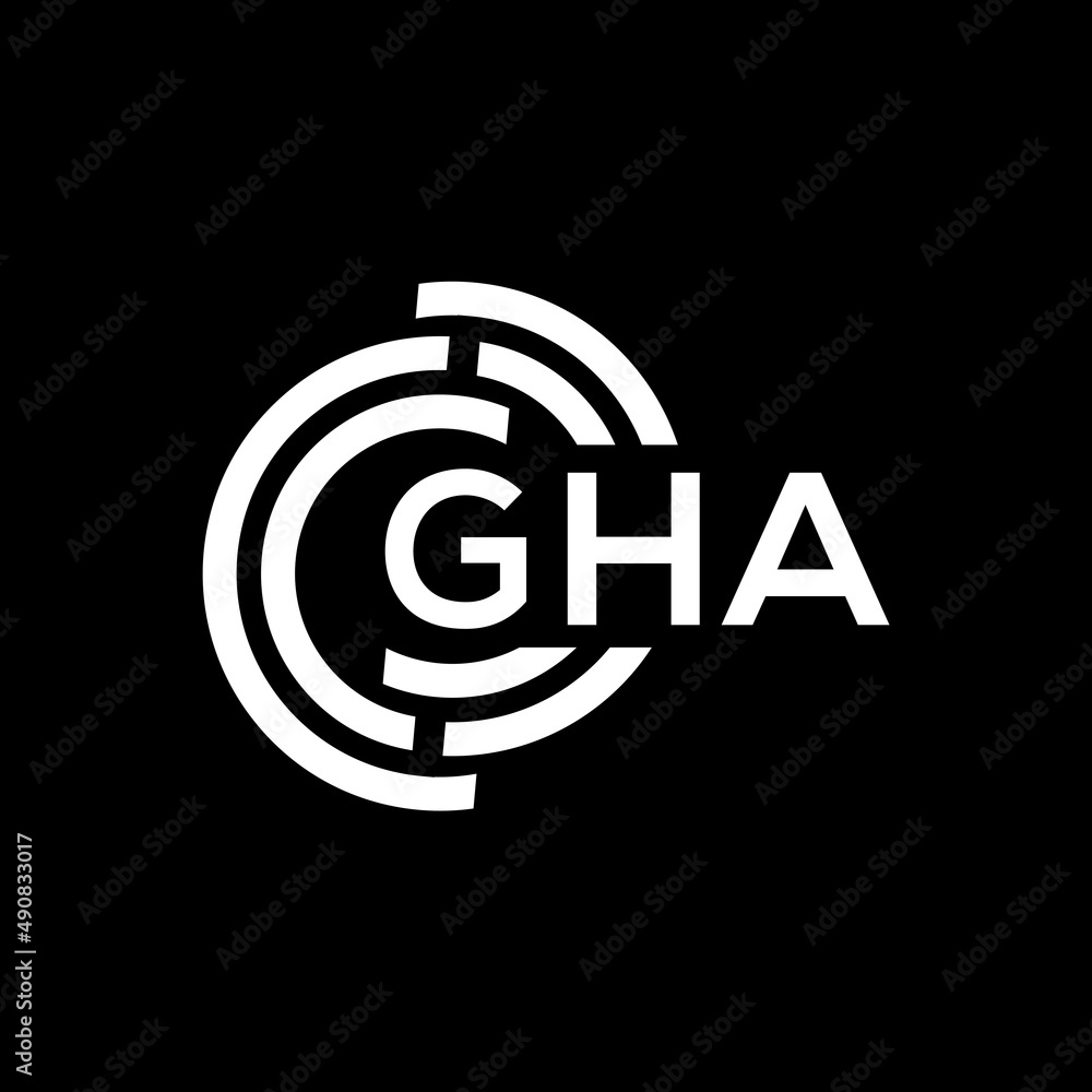 GHA letter logo design on black background. GHA creative initials letter logo concept. GHA letter design. GHA letter logo design on black background. GHA creative initials letter logo concept. GHA letter design.
