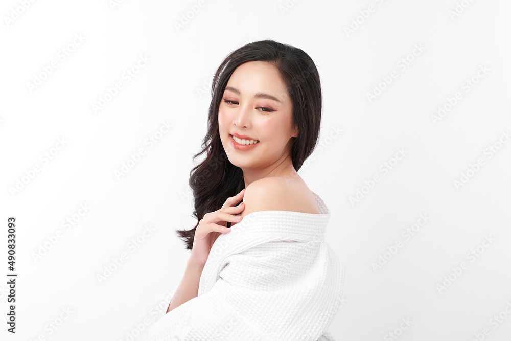 Beautiful young asian woman with clean fresh skin on white background, Face care, Facial treatment, Cosmetology, beauty and spa, Asian women portrait. Beautiful young asian woman with clean fresh skin on white background, Face care, Facial treatment, Cosmetology, beauty and spa, Asian women portrait.