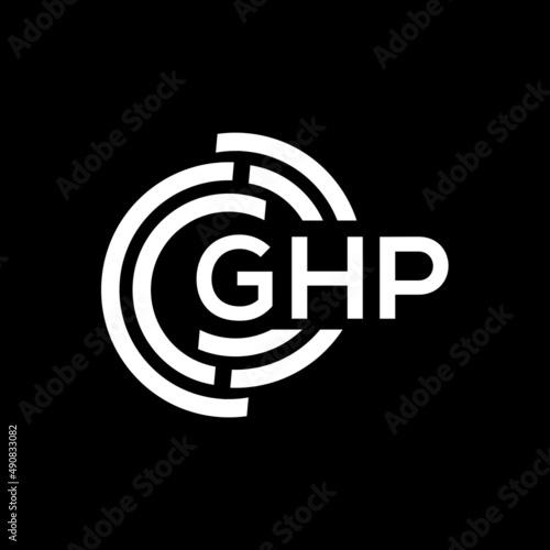 GHP letter logo design on black background. GHP creative initials letter logo concept. GHP letter design. photo