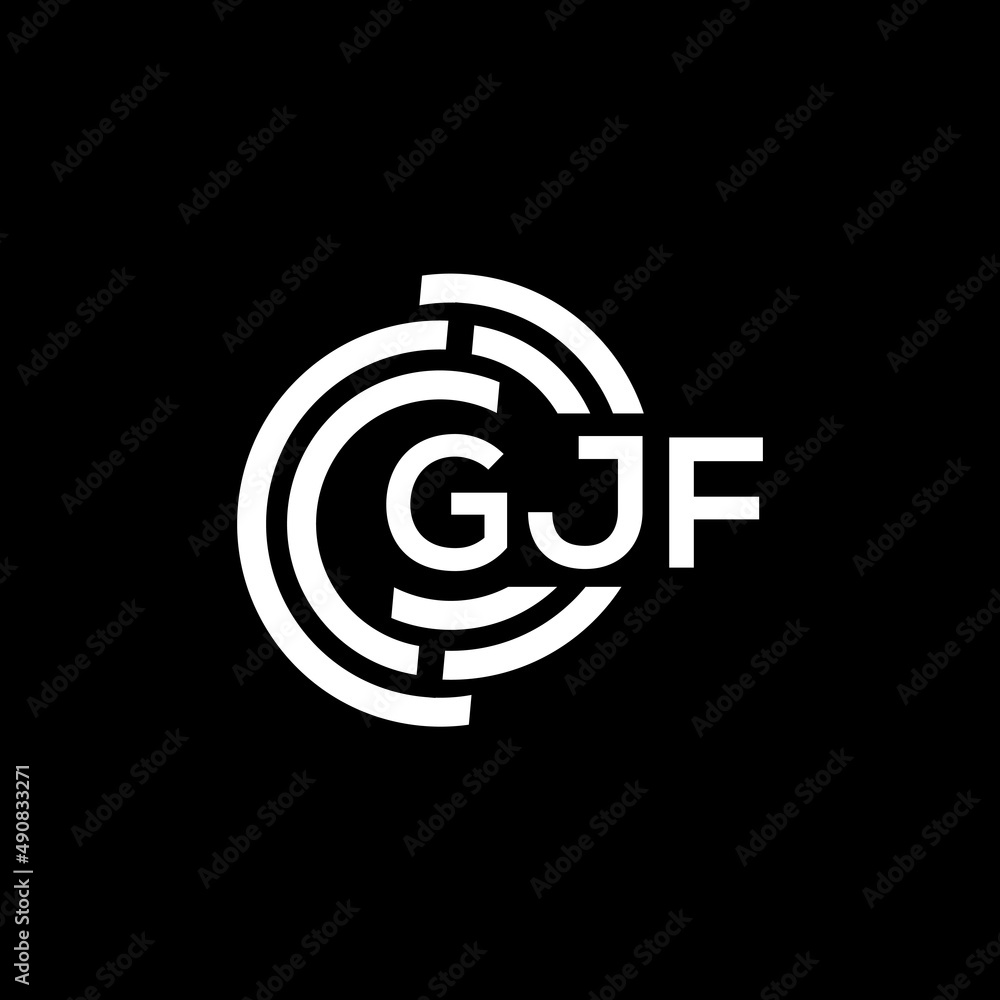 GJF letter logo design on black background. GJF creative initials letter logo concept. GJF letter design. GJF letter logo design on black background. GJF creative initials letter logo concept. GJF letter design.