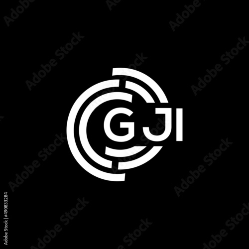 GJI letter logo design on black background. GJI creative initials letter logo concept. GJI letter design.