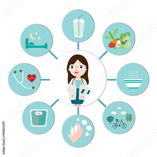 Medical healthcare flat icon collection set isolated on white background. Vector Illustration.