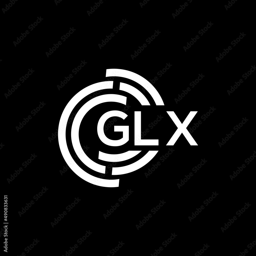GLX letter logo design on black background. GLX creative initials letter logo concept. GLX letter design. GLX letter logo design on black background. GLX creative initials letter logo concept. GLX letter design.