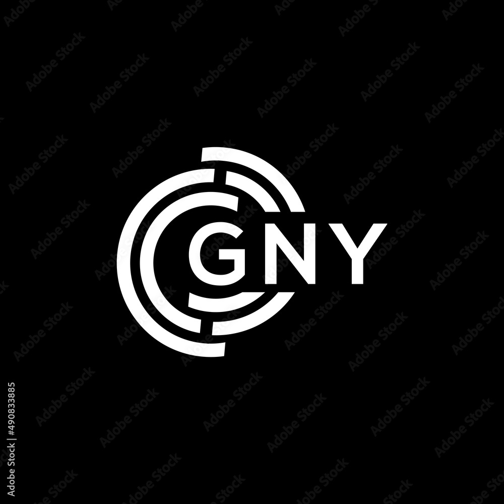 GNY letter logo design on black background. GNY creative initials letter logo concept. GNY letter design.