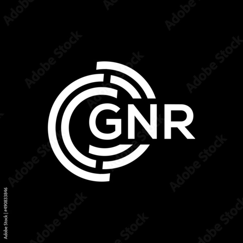 GNR letter logo design on black background. GNR creative initials letter logo concept. GNR letter design. photo