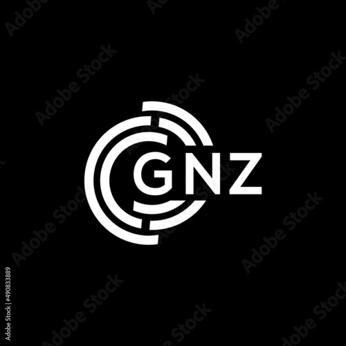 GNZ letter logo design on black background. GNZ creative initials letter logo concept. GNZ letter design.