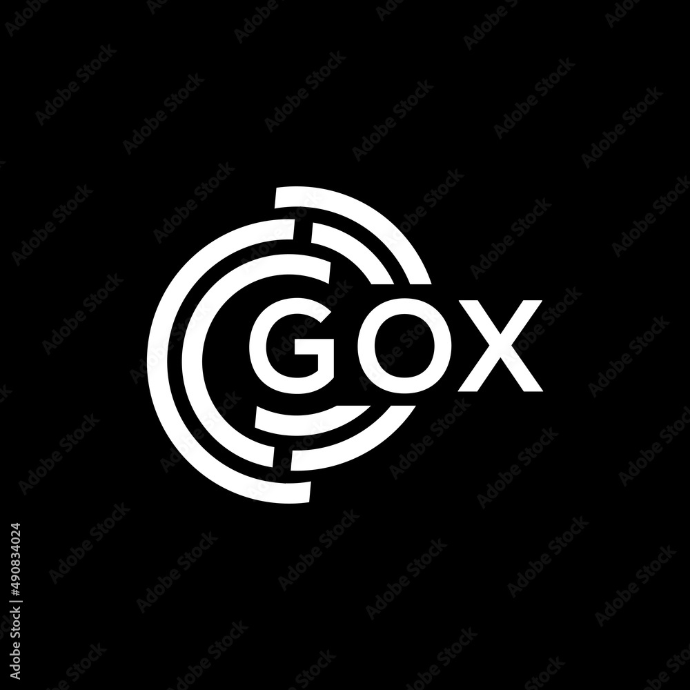 GOX letter logo design on black background. GOX creative initials letter logo concept. GOX letter design. GOX letter logo design on black background. GOX creative initials letter logo concept. GOX letter design.