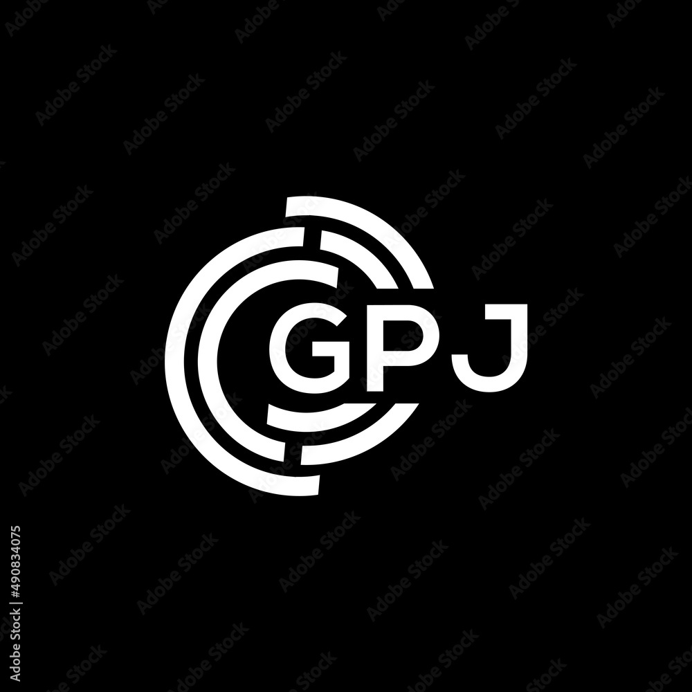 GPJ letter logo design on black background. GPJ creative initials letter logo concept. GPJ letter design. GPJ letter logo design on black background. GPJ creative initials letter logo concept. GPJ letter design.