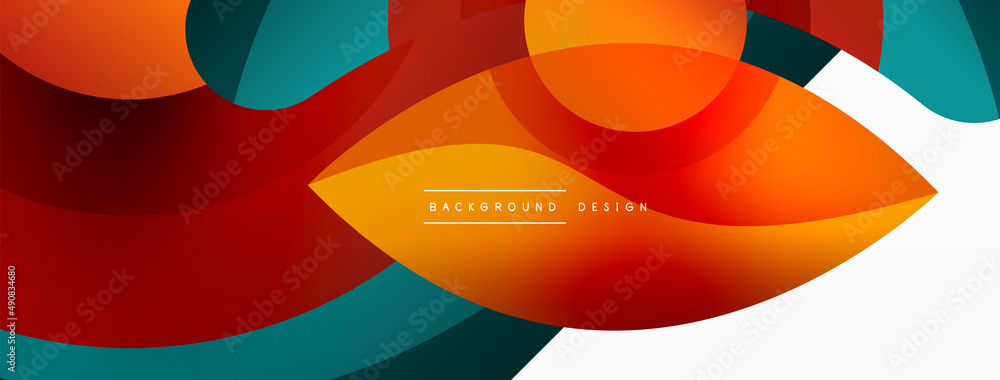 Abstract background with color geometric shapes. Beautiful minimal backdrop with round shapes circles and lines. Geometrical design. Vector illustration Abstract background with color geometric shapes. Beautiful minimal backdrop with round shapes circles and lines. Geometrical design. Vector illustration