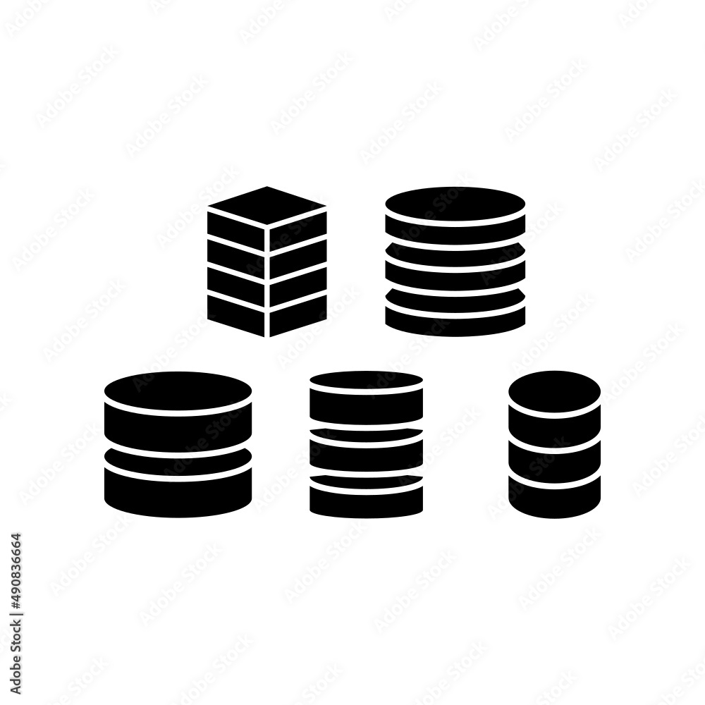 Database Icon Set Vector Illustration Database Icon Set Vector Illustration