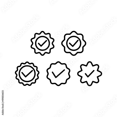 Verified Icon Set Vector Illustration