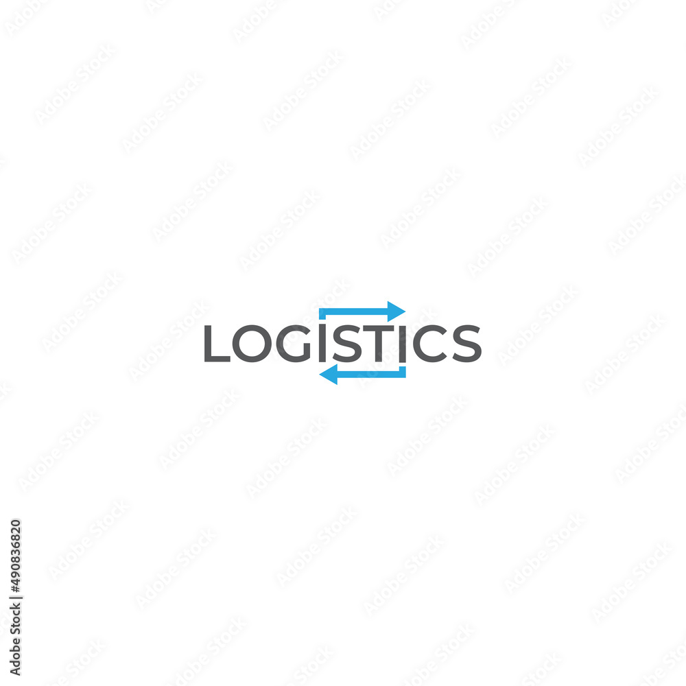 Logistic with arrow, delivery, network, marketing. Vector outline icon logo template