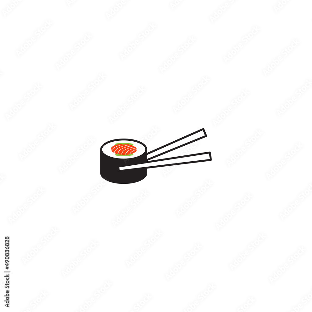Sushi with chopstick. Vector logo icon template Sushi with chopstick. Vector logo icon template