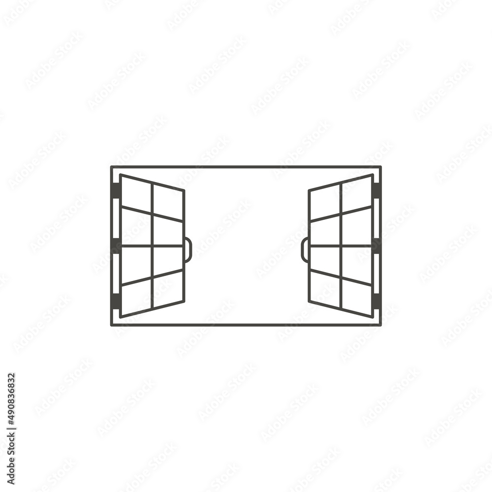 Window blank view. Vector outline icon illustration Window blank view. Vector outline icon illustration