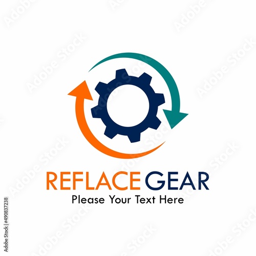 Reflace gear logo template illustration. there are gear with arrow