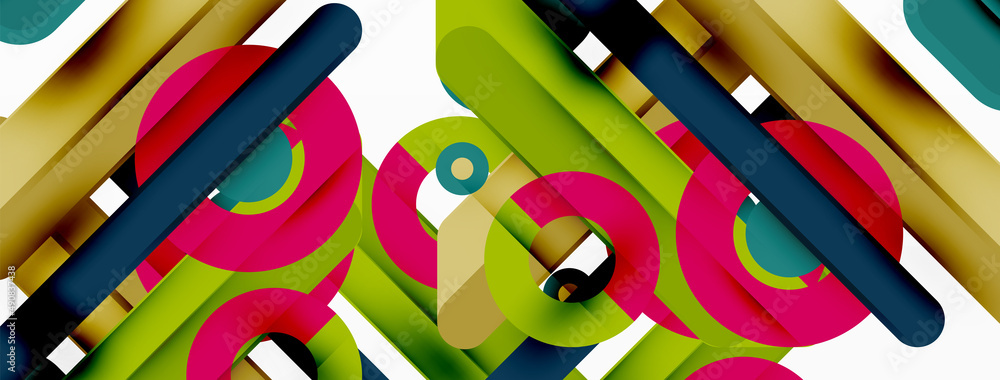Creative geometric wallpaper. Minimal lines and circles background Creative geometric wallpaper. Minimal lines and circles background
