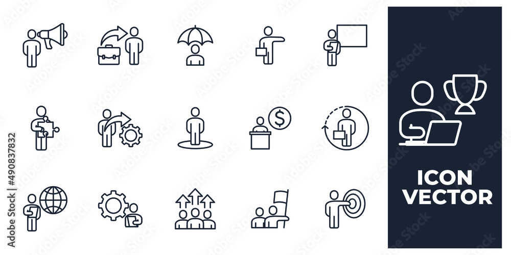 set of Business People elements symbol template for graphic and web design collection logo vector illustration