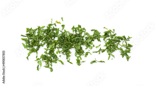 Dried parsley isolated on a white background