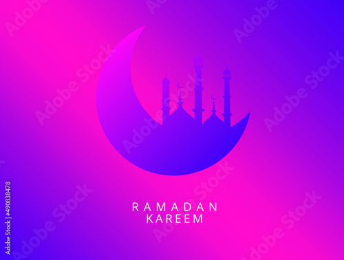 Ramadan Kareem Poster with Ornate Crescent Moon