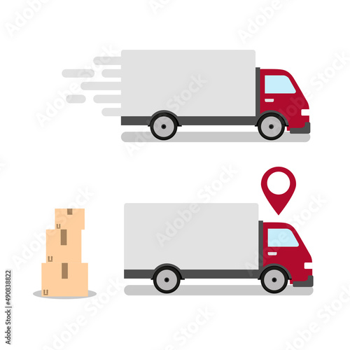 delivery truck on white background