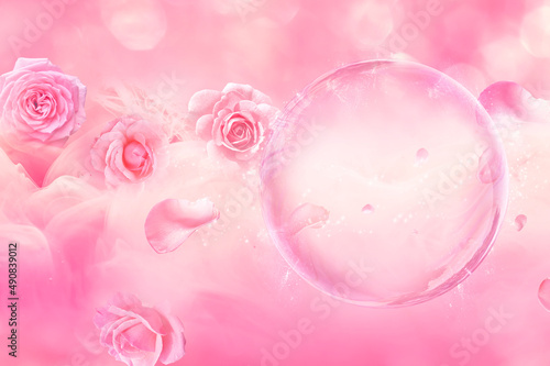 bubble background for cosmetic product