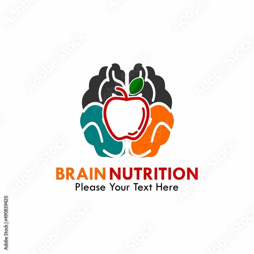 Brain nutrition logo template illustration