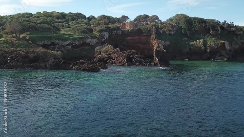 4K Footage, Aerial view of the ancient city of Tipaza, Algeria photo