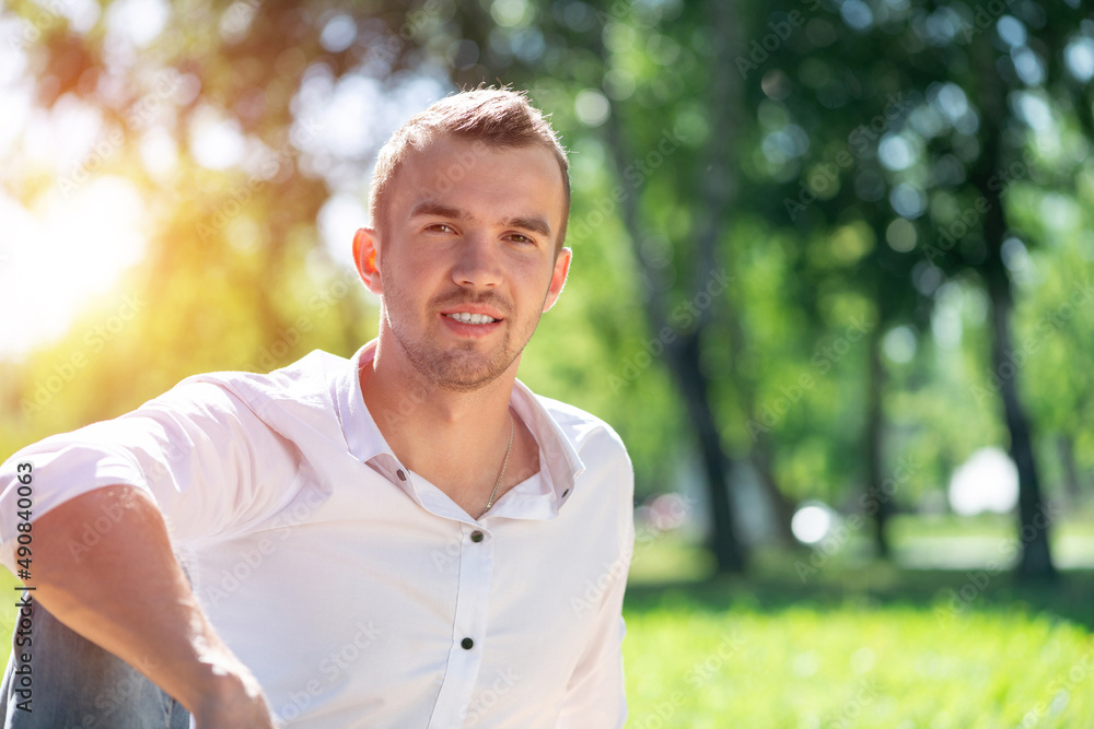Young man in the park Young man in the park