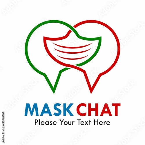 mask chat logo template illustration