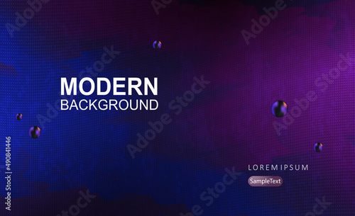 Dark background with abstract shapes in red and blue tint with corrugated wavy texture