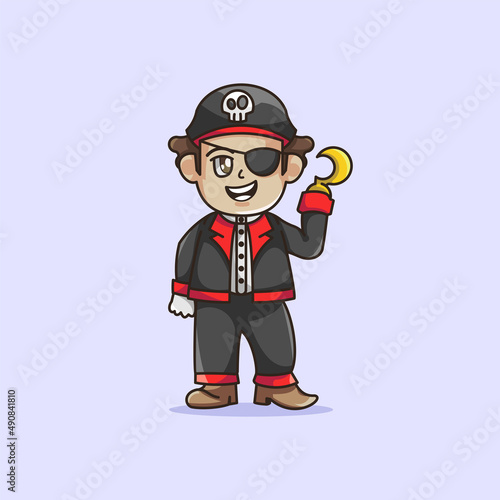 Cartoon boy Pirates illustration