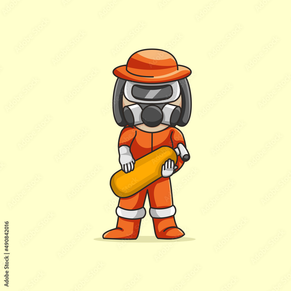 Cartoon firefighter boy illustration Cartoon firefighter boy illustration