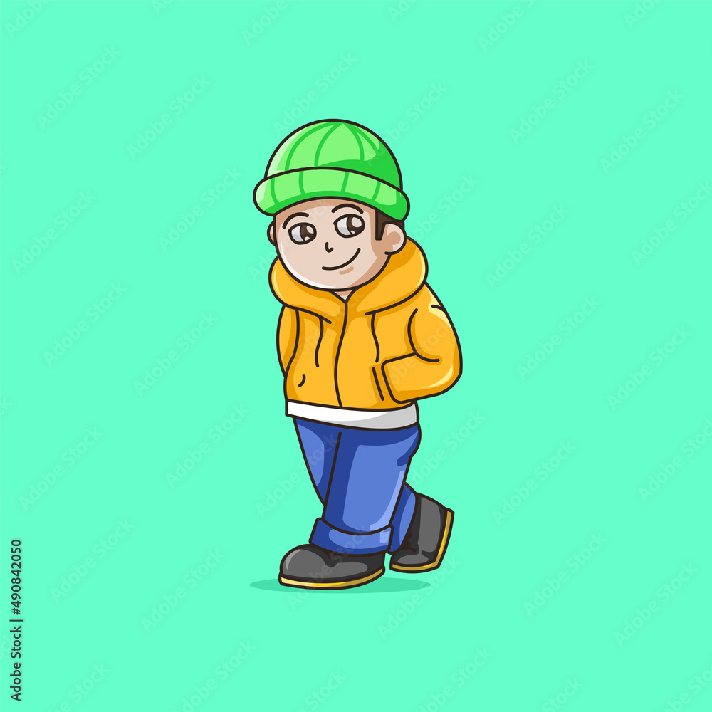 Cartoon handsome boy illustration Cartoon handsome boy illustration