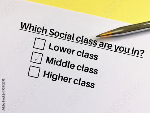 Questionnaire about social inequality