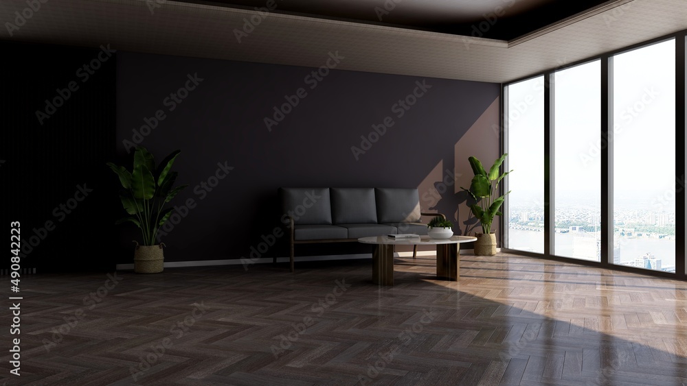 Fototapeta premium modern office lobby waiting room for company logo mockup
