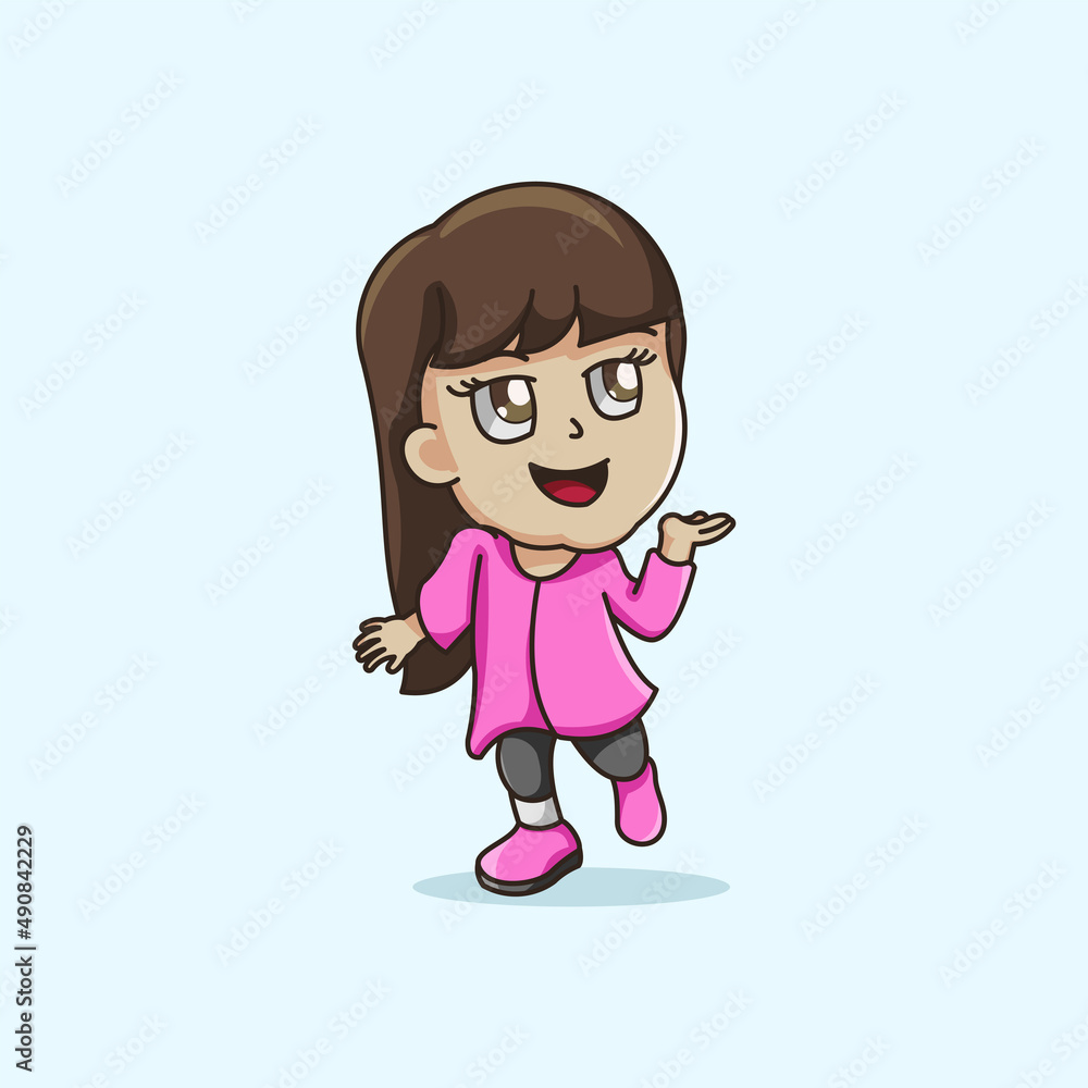 Cartoon sweet girl illustration