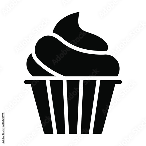 cupcake vector glyph Icon. Simple Creative vector Line Icon