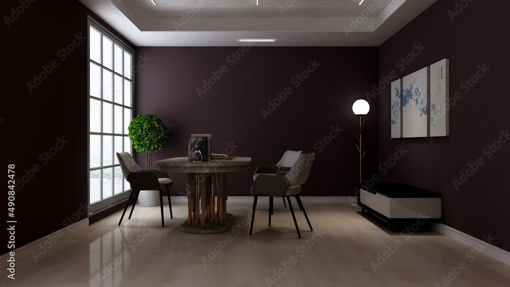 Fototapeta premium modern office meeting room for company logo mockup