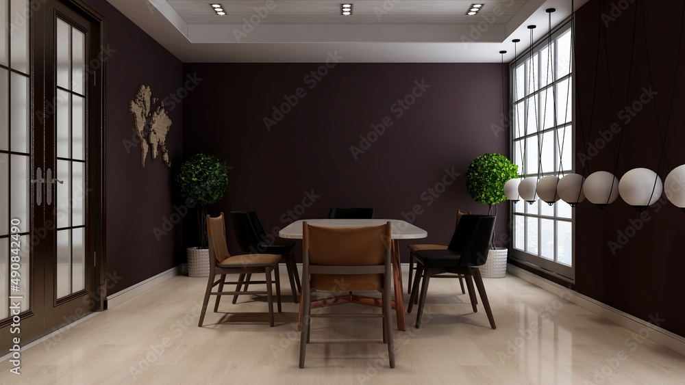 Fototapeta premium modern office meeting room for company logo mockup