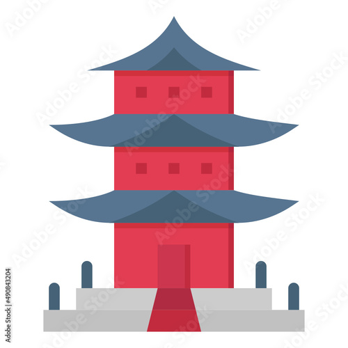 pagoda flat icon