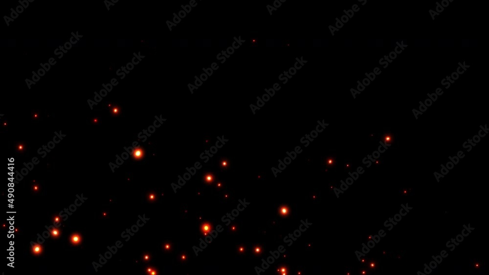 Glow fire flow up on black background. 4K 3D animation of fiery orange glowing flying ember burning ash particles.
Glow fire flow up on black background. 4K 3D animation of fiery orange glowing flying ember burning ash particles.
